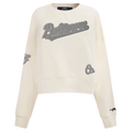 MLB BALTIMORE ORIOLES REVERSE FRENCH TERRY WOMEN'S FLEECE CREWNECK (EGGSHELL)