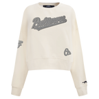 MLB BALTIMORE ORIOLES REVERSE FRENCH TERRY WOMEN'S FLEECE CREWNECK (EGGSHELL)