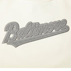 MLB BALTIMORE ORIOLES REVERSE FRENCH TERRY WOMEN'S FLEECE CREWNECK (EGGSHELL)
