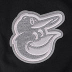 MLB BALTIMORE ORIOLES REVERSE FRENCH TERRY CHANDAIL À CAPUCHON EN MOLLETON À GLISSIÈRE ET À BLOCS DE COULEUR POUR FEMME (NOIR/GRIS/COQUILLE D'ŒUF)