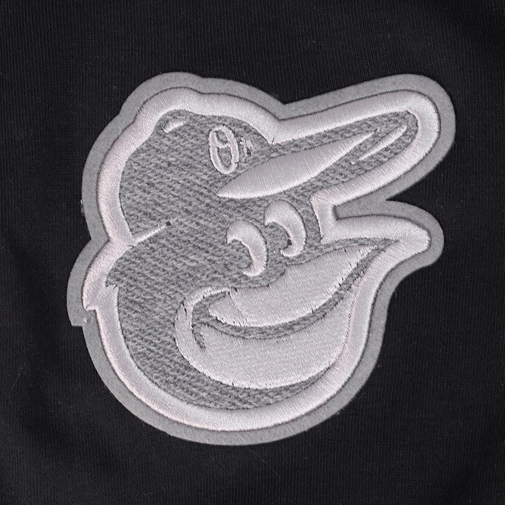 MLB BALTIMORE ORIOLES REVERSE FRENCH TERRY CHANDAIL À CAPUCHON EN MOLLETON À GLISSIÈRE ET À BLOCS DE COULEUR POUR FEMME (NOIR/GRIS/COQUILLE D'ŒUF)