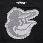MLB BALTIMORE ORIOLES REVERSE FRENCH TERRY CHANDAIL À CAPUCHON EN MOLLETON À GLISSIÈRE ET À BLOCS DE COULEUR POUR FEMME (NOIR/GRIS/COQUILLE D'ŒUF)
