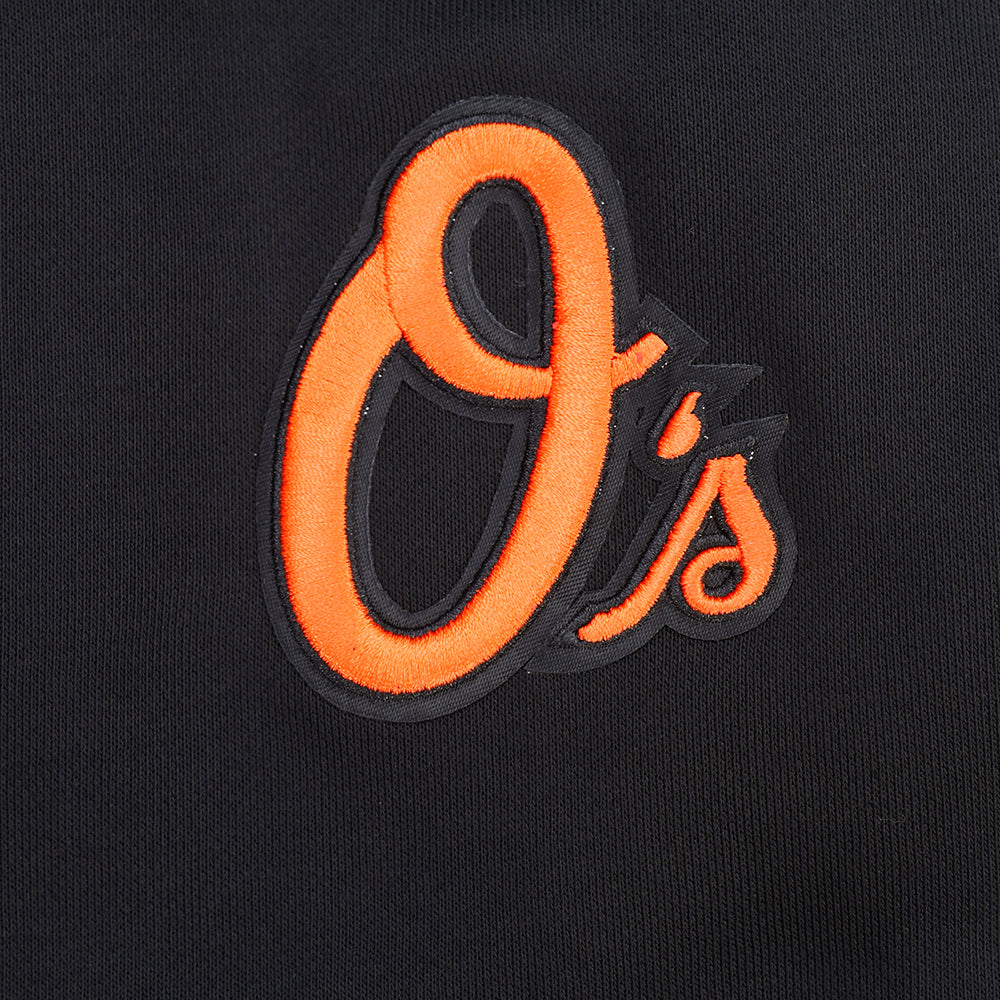 MLB BALTIMORE ORIOLES CLASSIC CHENILLE WOMEN'S FLC CREWNECK (BLACK)
