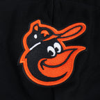 MLB BALTIMORE ORIOLES  RETRO CLASSIC WOMEN'S RIB FLC CROPPED PO HOODIE (BLACK/ORANGE)