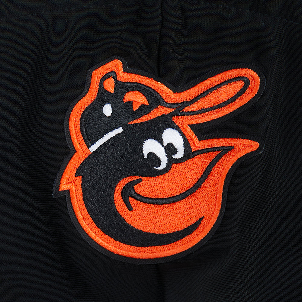 MLB BALTIMORE ORIOLES  RETRO CLASSIC WOMEN'S RIB FLC CROPPED PO HOODIE (BLACK/ORANGE)