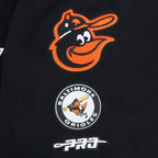 MLB BALTIMORE ORIOLES  RETRO CLASSIC WOMEN'S RIB FLC CROPPED PO HOODIE (BLACK/ORANGE)