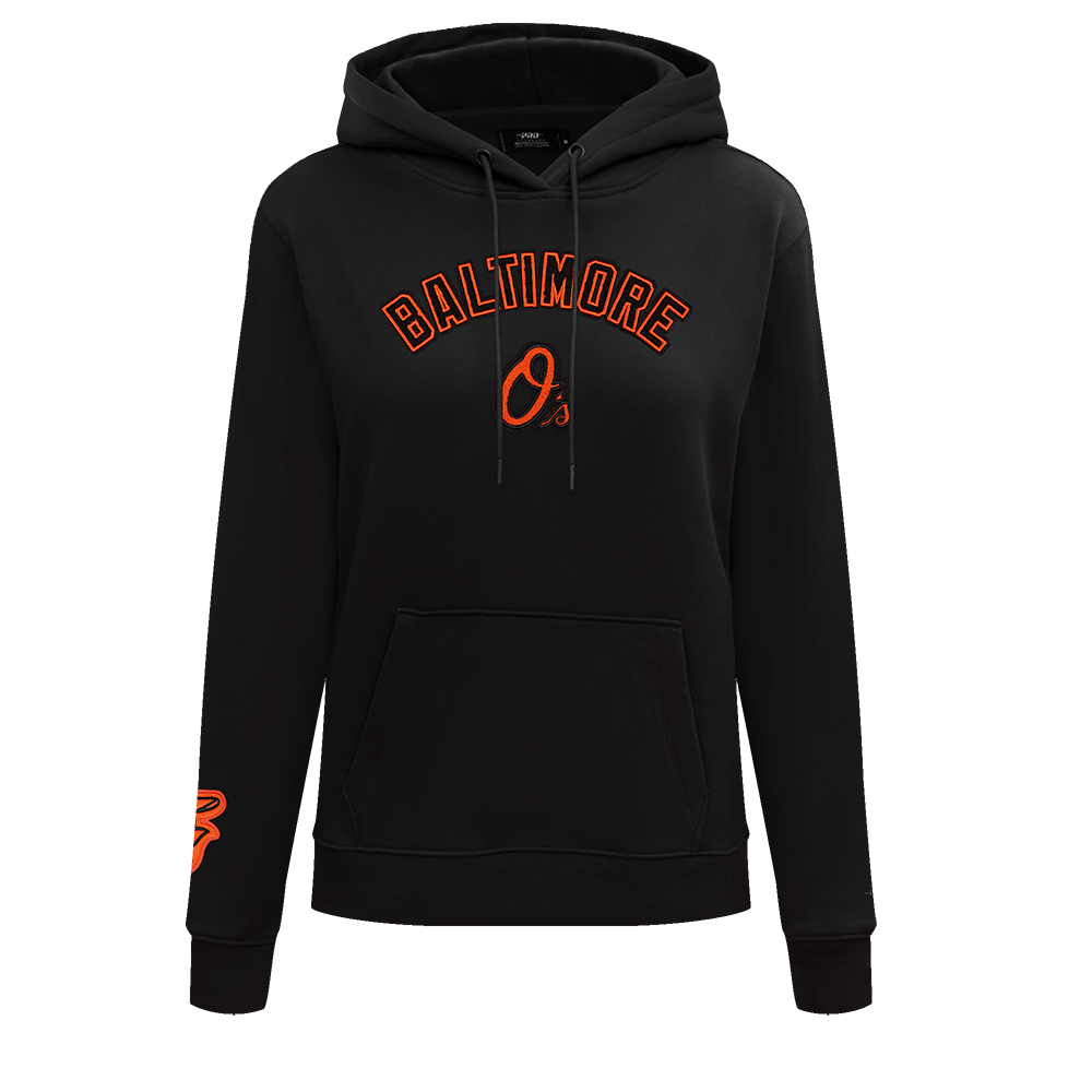 MLB BALTIMORE ORIOLES CLASSIC CHANDAIL À CAPUCHON EN MOLLETON POUR FEMME (NOIR)