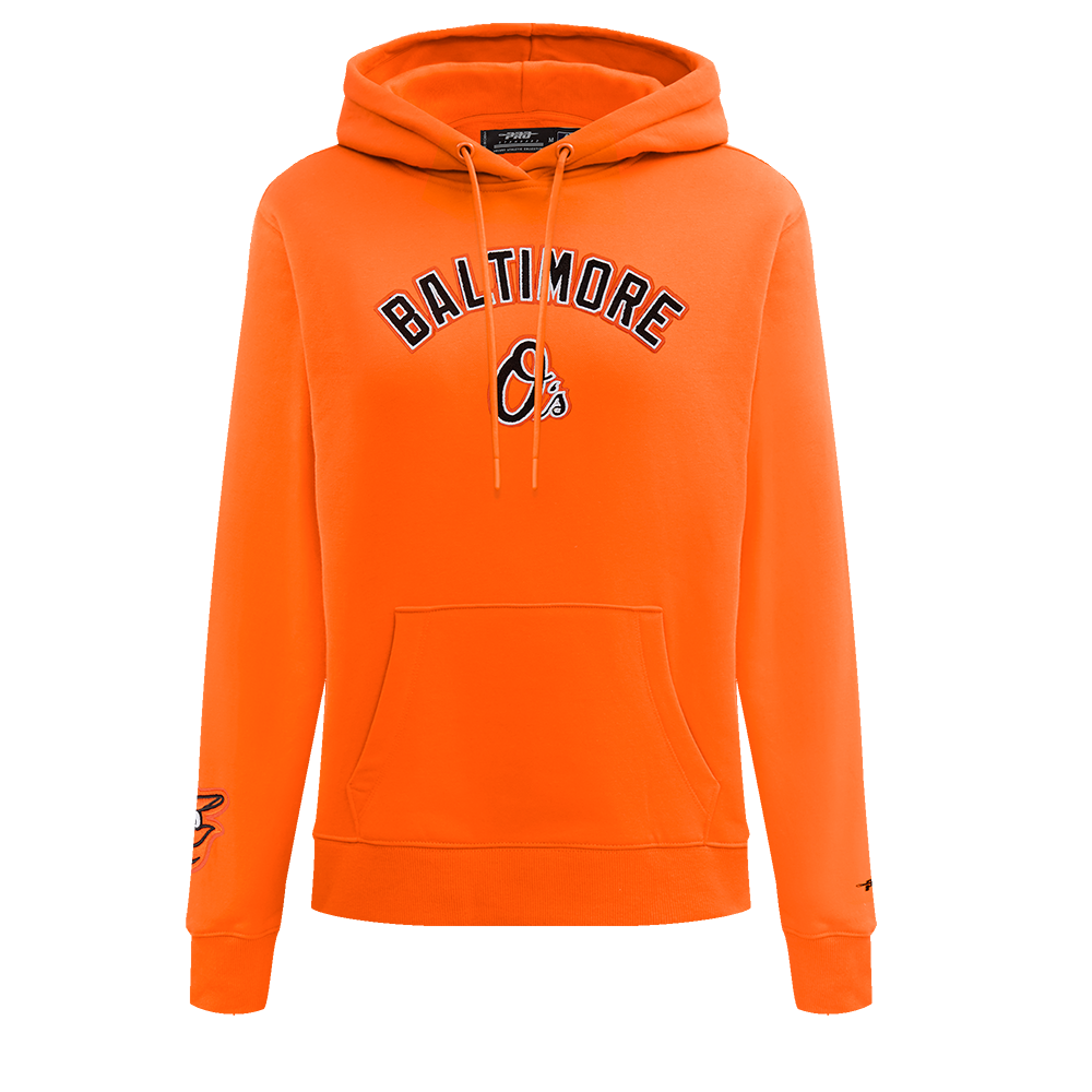 MLB BALTIMORE ORIOLES CLASSIC CHANDAIL À CAPUCHON EN MOLLETON POUR FEMME (ORANGE)