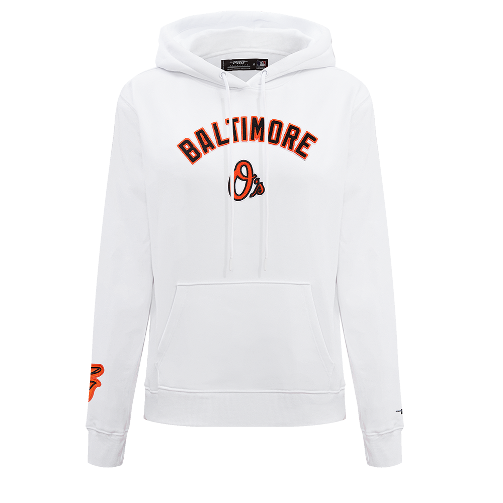 MLB BALTIMORE ORIOLES CLASSIC CHANDAIL À CAPUCHON EN MOLLETON POUR FEMME (BLANC)