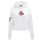 MLB BALTIMORE ORIOLES CLASSIC CHANDAIL À CAPUCHON COURT EN MOLLETON POUR FEMME (BLANC)