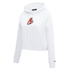MLB BALTIMORE ORIOLES CLASSIC CHANDAIL À CAPUCHON COURT EN MOLLETON POUR FEMME (BLANC)