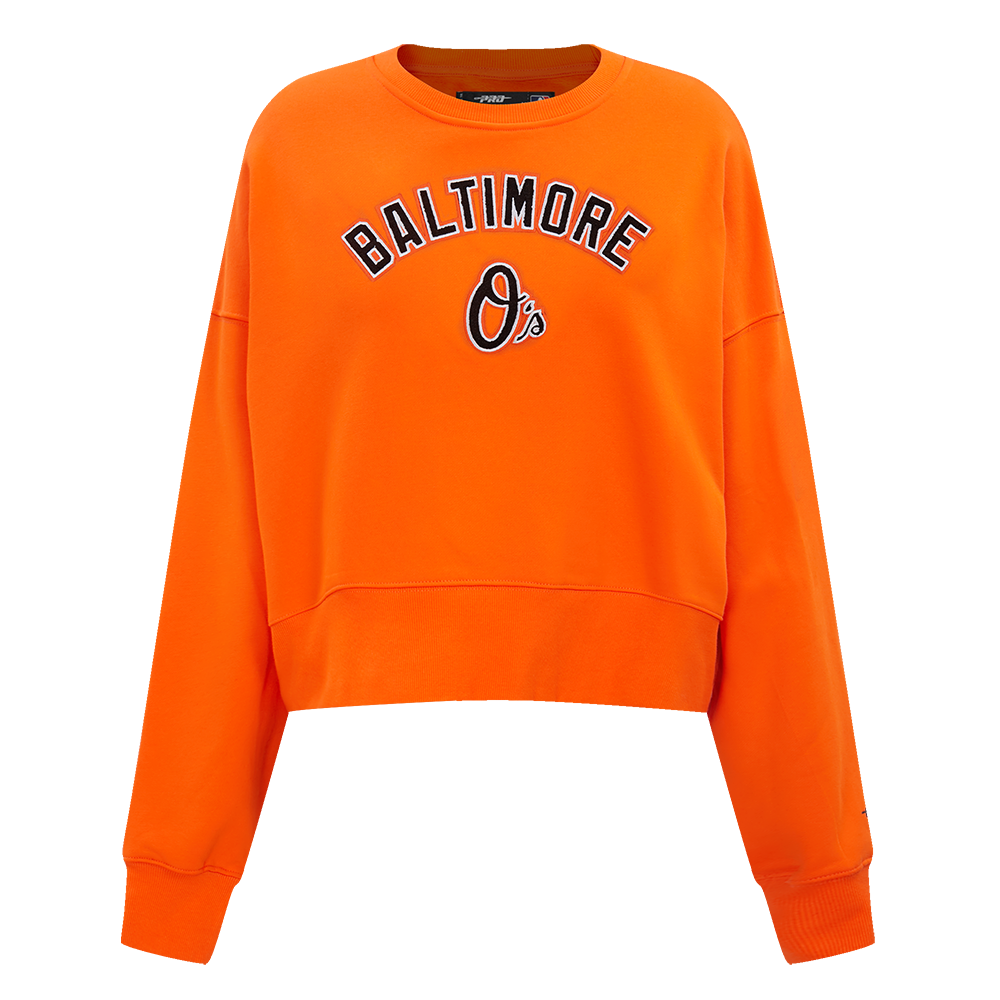 MLB BALTIMORE ORIOLES CLASSIC CHANDAIL À COL ROND EN MOLLETON POUR FEMME (ORANGE)