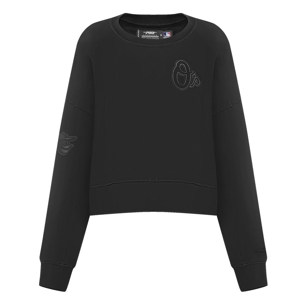 MLB BALTIMORE ORIOLES NEUTRAL WOMEN'S CREWNECK (BLACK)