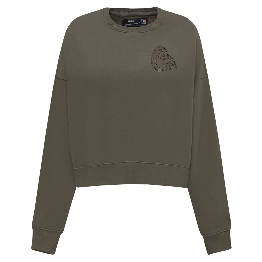 MLB BALTIMORE ORIOLES NEUTRAL WOMEN'S CREWNECK (DARK TAUPE)