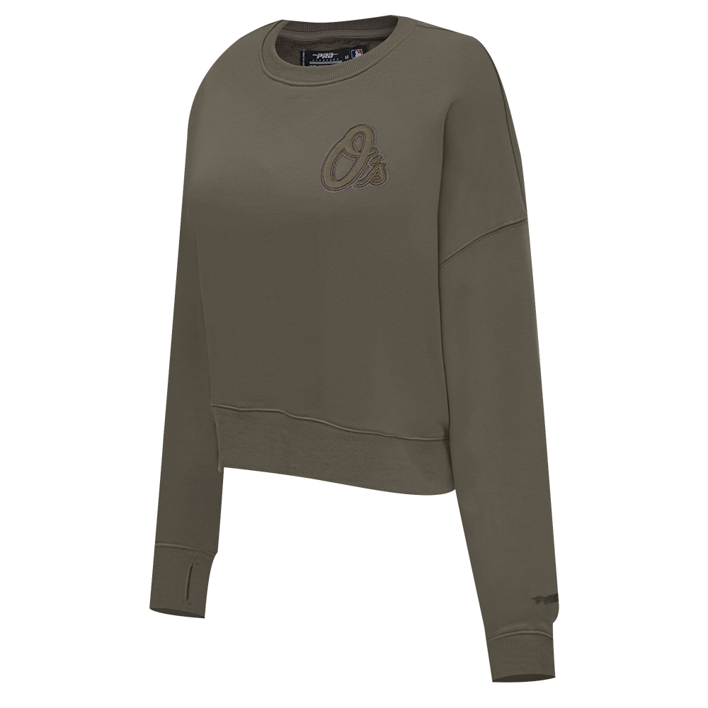MLB BALTIMORE ORIOLES NEUTRAL WOMEN'S CREWNECK (DARK TAUPE)