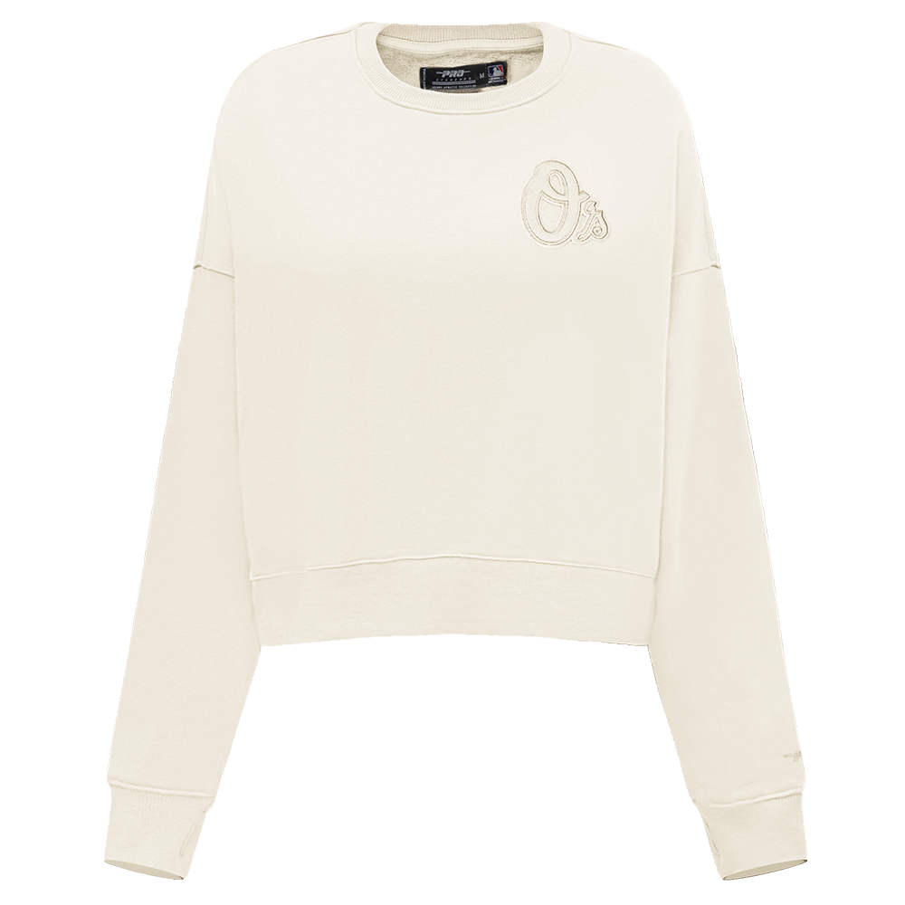 MLB BALTIMORE ORIOLES NEUTRAL WOMEN'S CREWNECK (EGGSHELL)