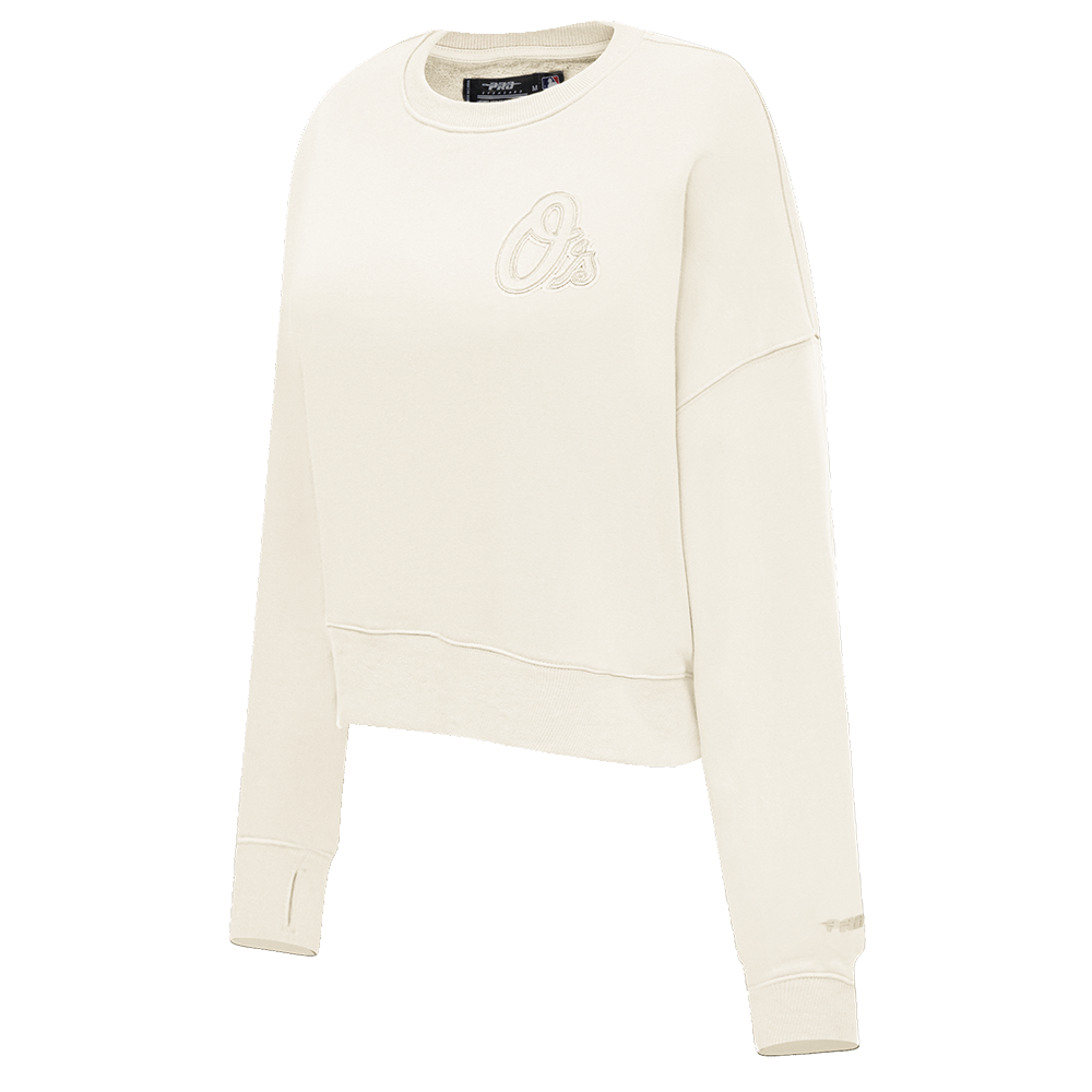 MLB BALTIMORE ORIOLES NEUTRAL WOMEN'S CREWNECK (EGGSHELL)