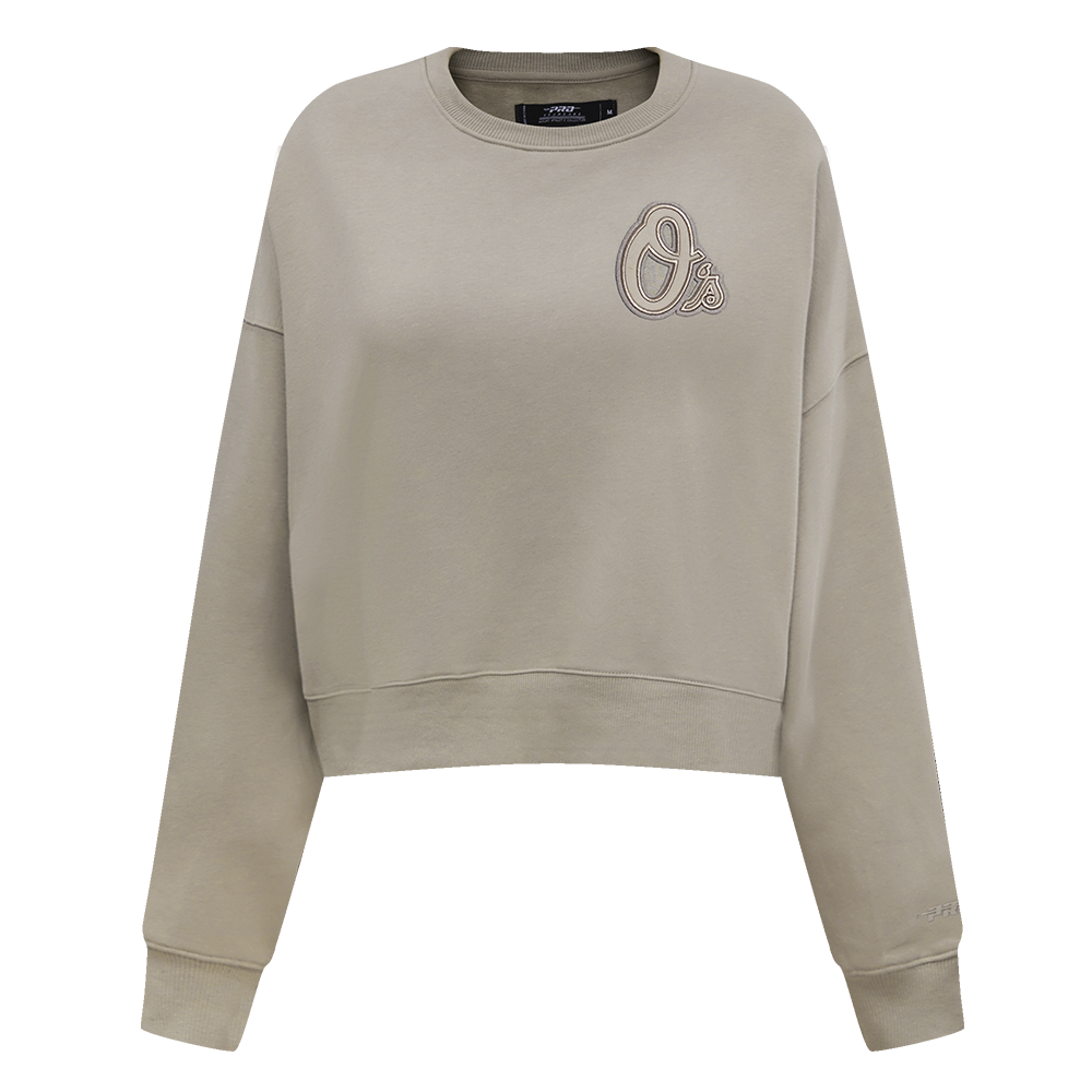 MLB BALTIMORE ORIOLES NEUTRAL WOMEN'S CREWNECK (TAUPE)