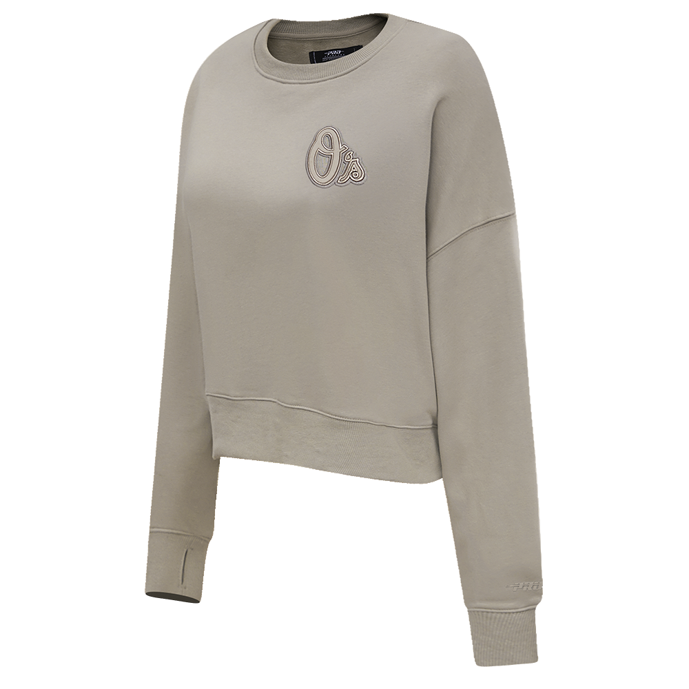 MLB BALTIMORE ORIOLES NEUTRAL WOMEN'S CREWNECK (TAUPE)