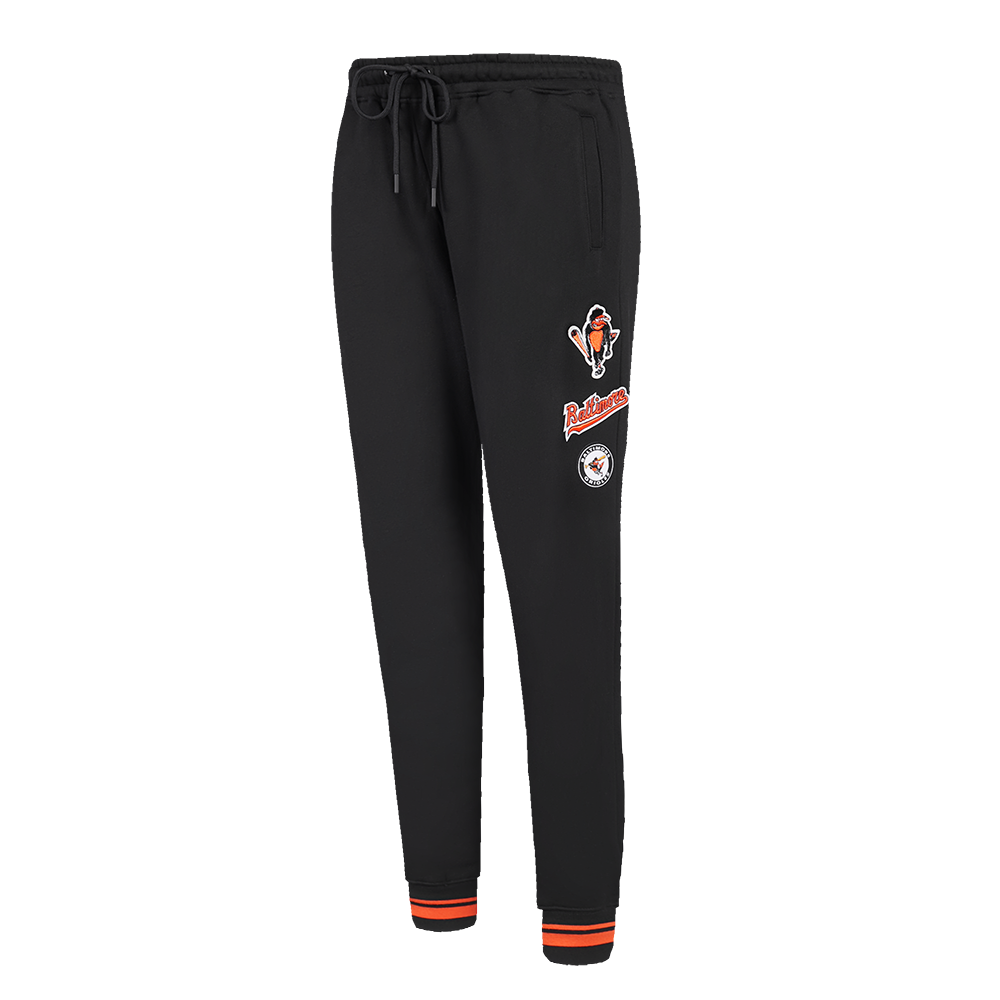 MLB BALTIMORE ORIOLES RETRO CLASSIC WOMEN'S RIB SWEATPANT (BLACK/ORANGE)