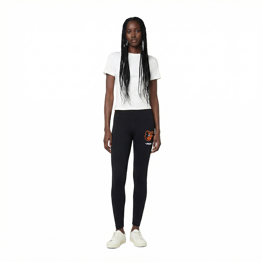 MLB BALTIMORE ORIOLES CLASSIC CHENILLE WOMEN'S HW JERSEY LEGGING (BLACK)