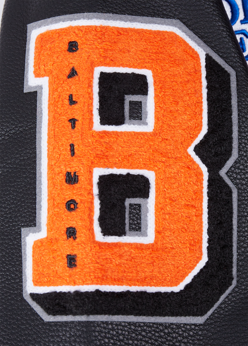 MLB BALTIMORE ORIOLES MASH UP BLOUSON COLLÉGIAL EN LAINE À BORDS CÔTELÉS POUR FEMME (NOIR/ORANGE)