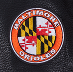 MLB BALTIMORE ORIOLES MASH UP BLOUSON COLLÉGIAL EN LAINE À BORDS CÔTELÉS POUR FEMME (NOIR/ORANGE)