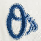 MLB BALTIMORE ORIOLES VARSITY BLUES BLOUSON COLLÉGIAL EN DENIM POUR FEMME (DENIM/LIN)