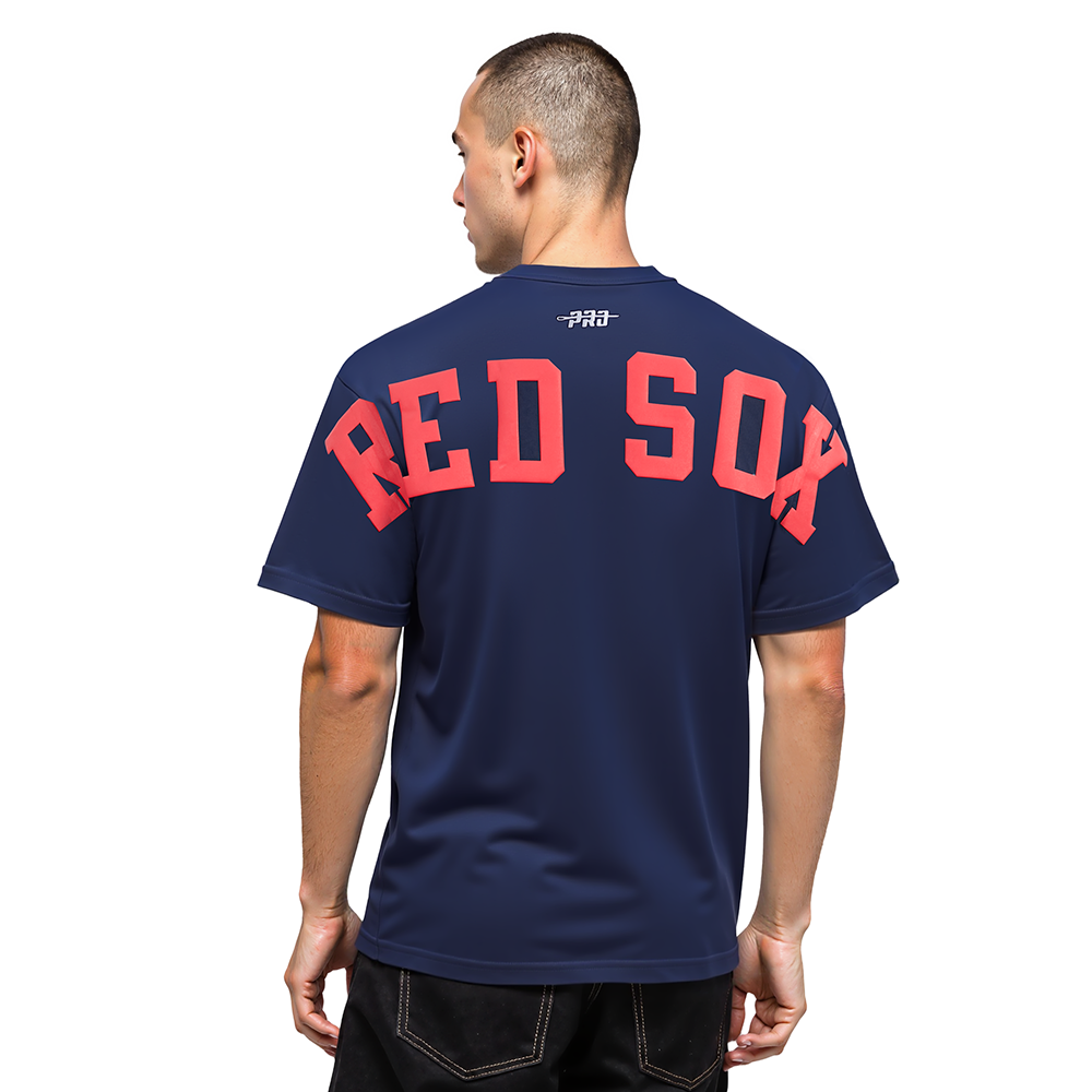 MLB BOSTON RED SOX WINGSPAN HAUT EN JERSEY DE COTON À ÉPAULES TOMBANTES V2 POUR HOMME (MARINE MINUIT)