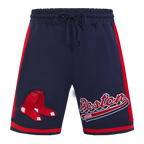 MLB BOSTON RED SOX SCRIPT TAIL SHORT EN MAILLE DOUBLE 2.0 POUR HOMME (MARINE MINUIT/ROUGE/MARINE MINUIT)