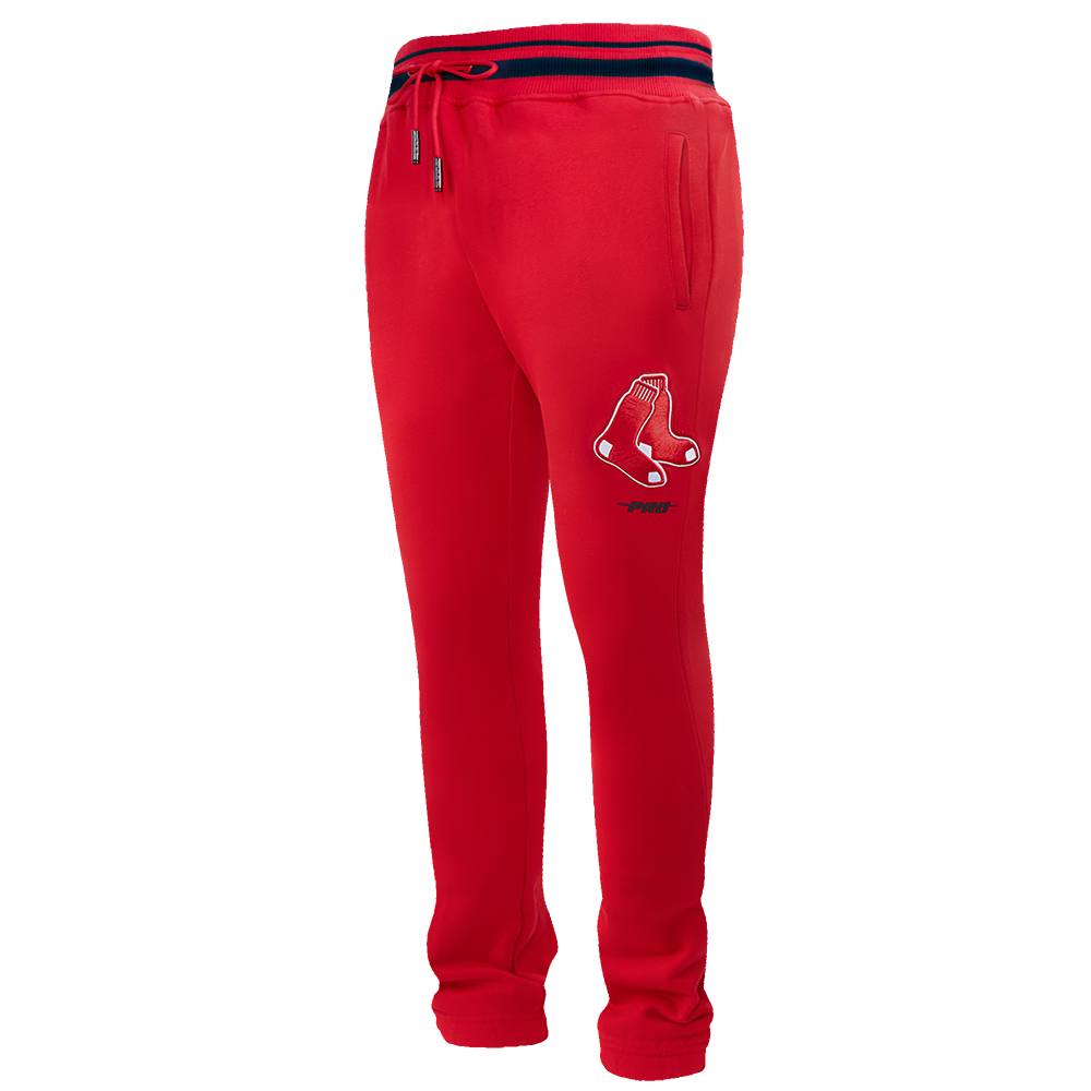 MLB BOSTON RED SOX SCRIPT TAIL PANTALON OUATÉ EN MOLLETON CÔTELÉ POUR HOMME (ROUGE/MARINE MINUIT/ROUGE)