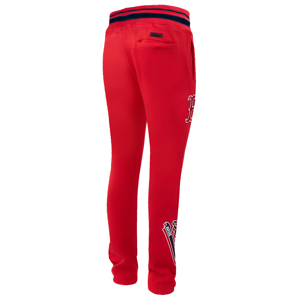 MLB BOSTON RED SOX SCRIPT TAIL MEN'S RIB FLC SWEATPANT (RED/MIDNIGHT NAVY/RED)