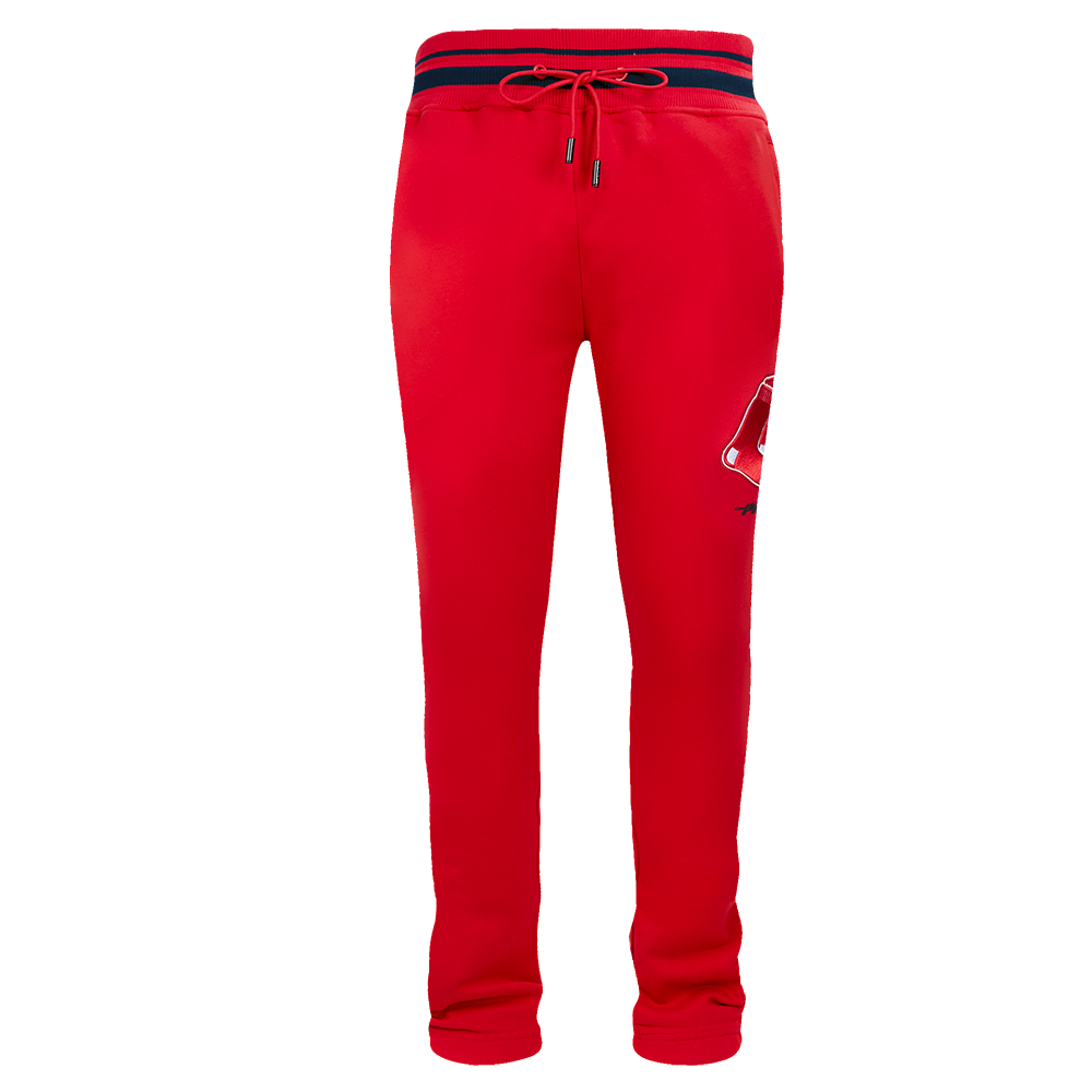 MLB BOSTON RED SOX SCRIPT TAIL MEN'S RIB FLC SWEATPANT (RED/MIDNIGHT NAVY/RED)