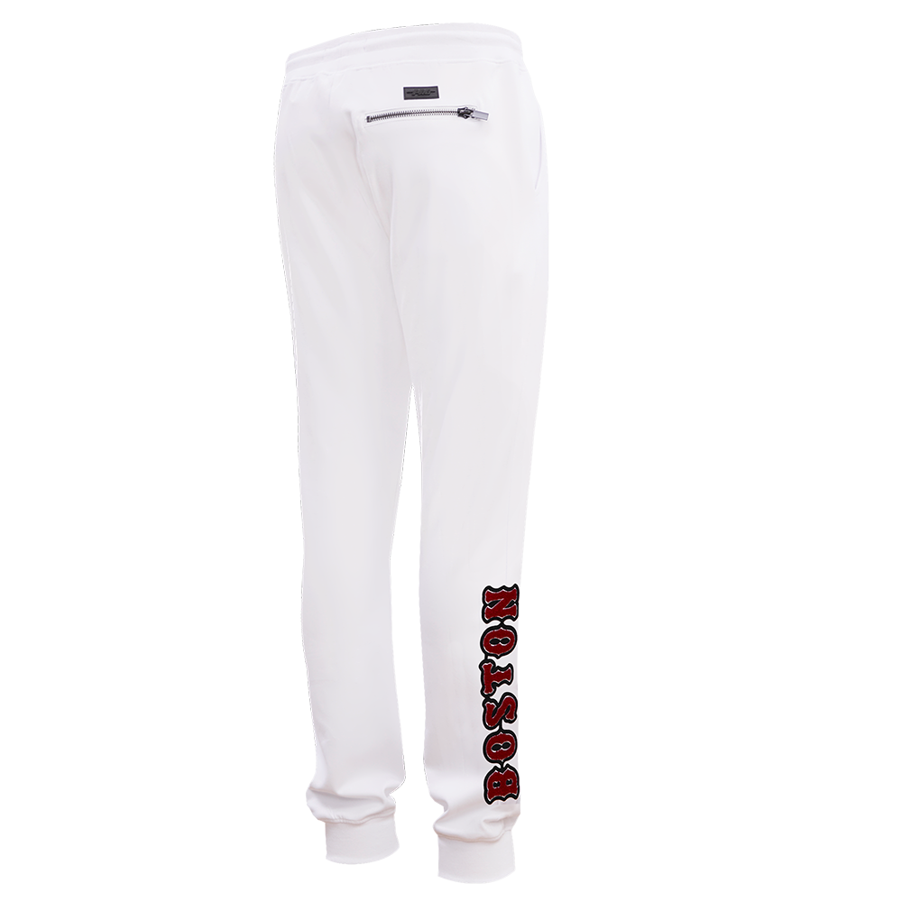 MLB BOSTON RED SOX CLASSIC CHENILLE PANTALON JOGGER POUR HOMME (BLANC)