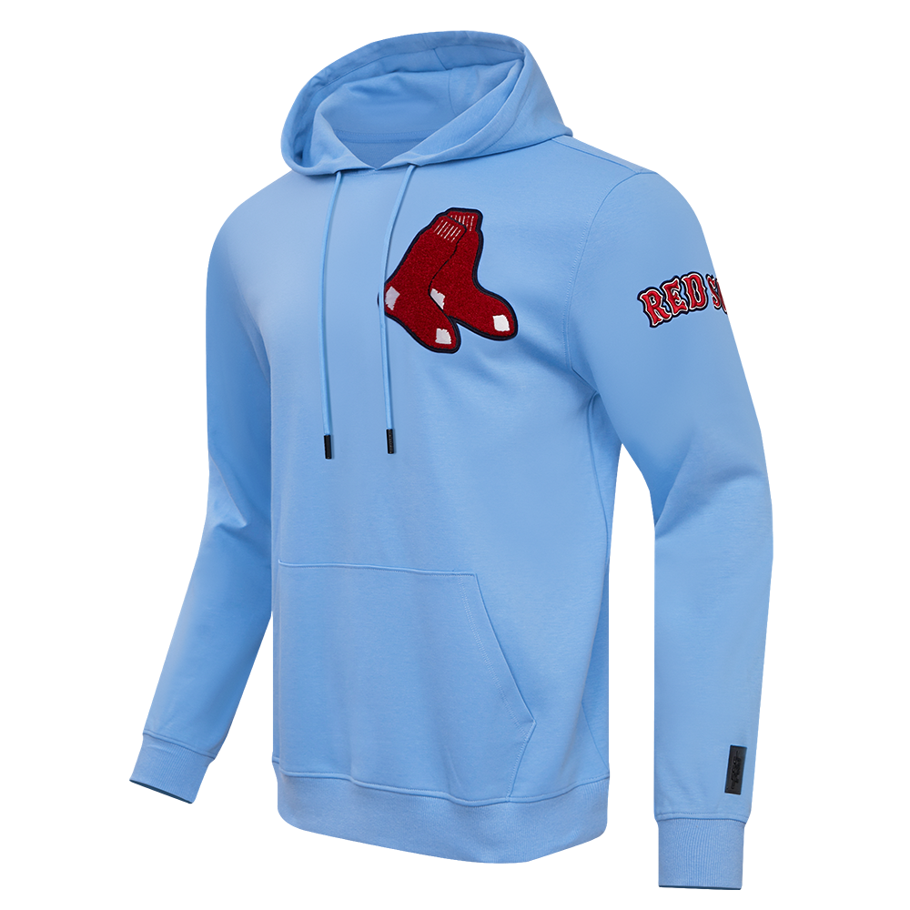 MLB BOSTON RED SOX CLASSIC CHENILLE MEN'S PULLOVER HOODIE (UNIVERSITY BLUE)