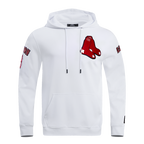 MLB BOSTON RED SOX CLASSIC CHENILLE MEN'S PULLOVER HOODIE (WHITE)