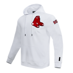 MLB BOSTON RED SOX CLASSIC CHENILLE MEN'S PULLOVER HOODIE (WHITE)