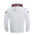 MLB BOSTON RED SOX CLASSIC CHENILLE MEN'S PULLOVER HOODIE (WHITE)