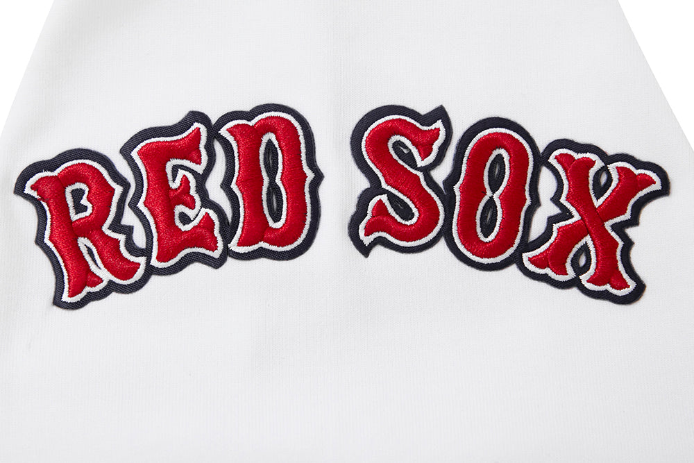 MLB BOSTON RED SOX CLASSIC CHENILLE MEN'S PULLOVER HOODIE (WHITE)