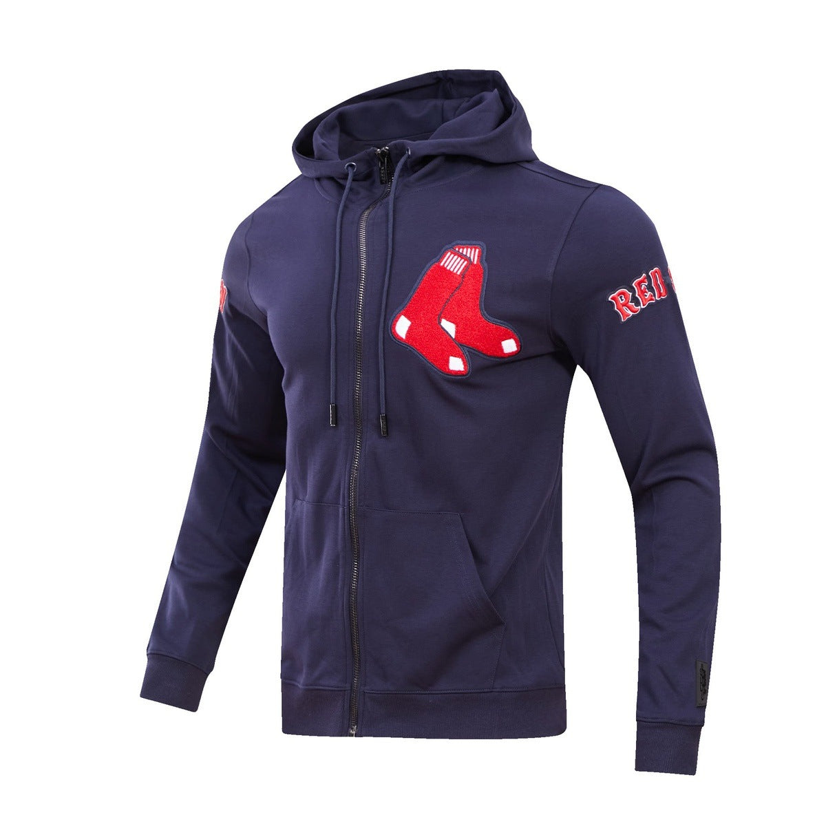 MLB BOSTON RED SOX CLASSIC CHENILLE MEN'S FULL ZIP PULLOVER HOODIE (MIDNIGHT NAVY)