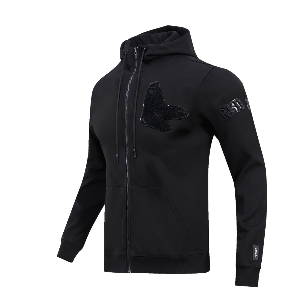 MLB BOSTON RED SOX TRIPLE BLACK FULL ZIP HOODIE  (TRIPLE BLACK)