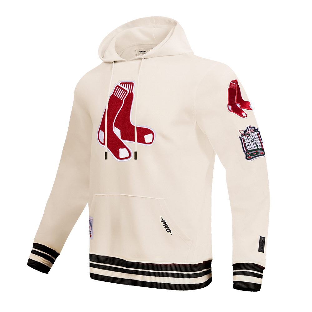 MLB BOSTON RED SOX RETRO CLASSIC MEN'S PULLOVER HOODIE (EGGSHELL/ MIDNIGHT NAVY)