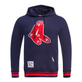 MLB BOSTON RED SOX RETRO CLASSIC MEN'S PULLOVER HOODIE (MIDNIGHT NAVY/RED/MIDNIGHT NAVY)