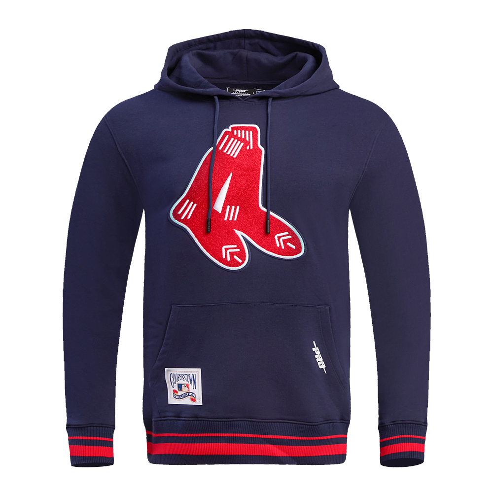 MLB BOSTON RED SOX RETRO CLASSIC MEN'S PULLOVER HOODIE (MIDNIGHT NAVY/RED/MIDNIGHT NAVY)