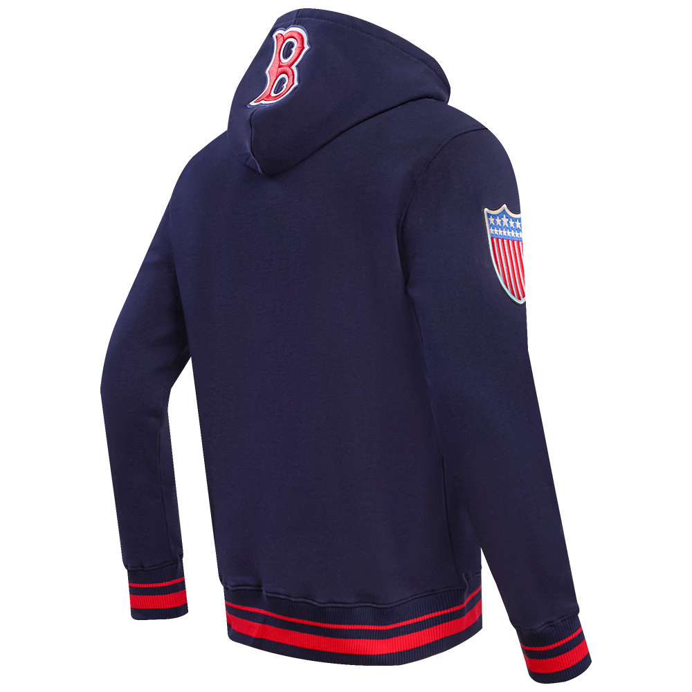 MLB BOSTON RED SOX RETRO CLASSIC MEN'S PULLOVER HOODIE (MIDNIGHT NAVY/RED/MIDNIGHT NAVY)