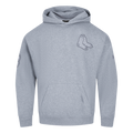MLB BOSTON RED SOX NEUTRAL CHANDAIL À CAPUCHON EN MOLLETON À ÉPAULES TOMBANTES POUR HOMME (GRIS CHINÉ FONCÉ)