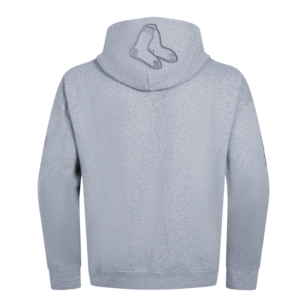 MLB BOSTON RED SOX NEUTRAL CHANDAIL À CAPUCHON EN MOLLETON À ÉPAULES TOMBANTES POUR HOMME (GRIS CHINÉ FONCÉ)