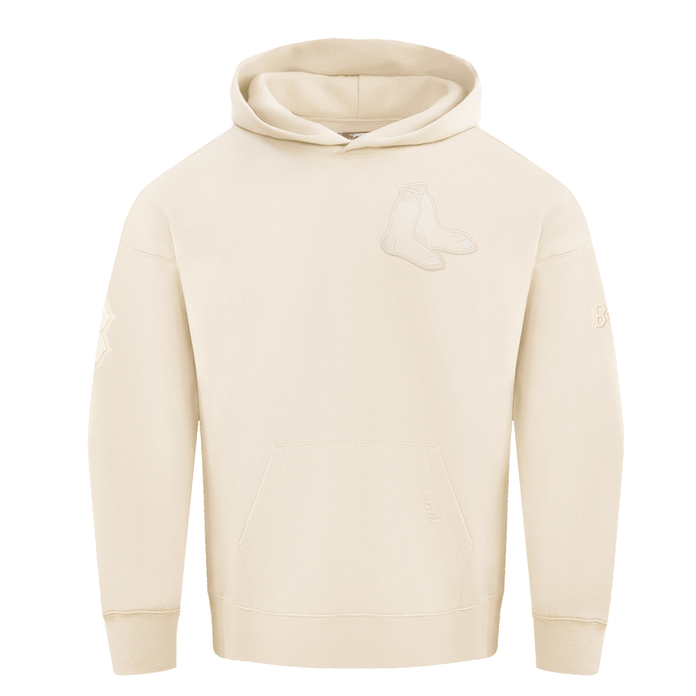 MLB BOSTON RED SOX NEUTRAL MEN'S  DROP SHOULDER FLC PO HOODIE (EGGSHELL)