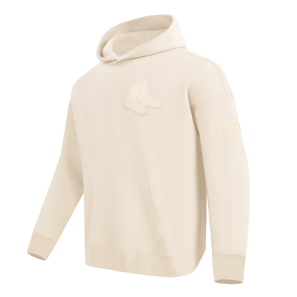 MLB BOSTON RED SOX NEUTRAL MEN'S  DROP SHOULDER FLC PO HOODIE (EGGSHELL)
