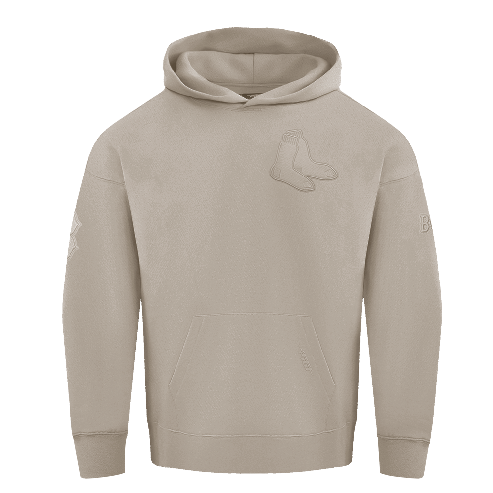 MLB BOSTON RED SOX NEUTRAL MEN'S  DROP SHOULDER FLC PO HOODIE (TAUPE)